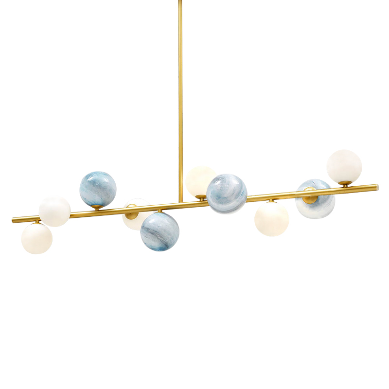 Люстра Bubble Blue White Gold Chandelier Золотой Белый Голубой в Орле | Loft Concept 