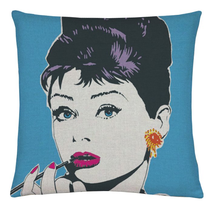 Декоративная подушка Audrey Hepburn #3 Синий Декоративная подушка Audrey Hepburn #3 Синий в Орле | Loft Concept