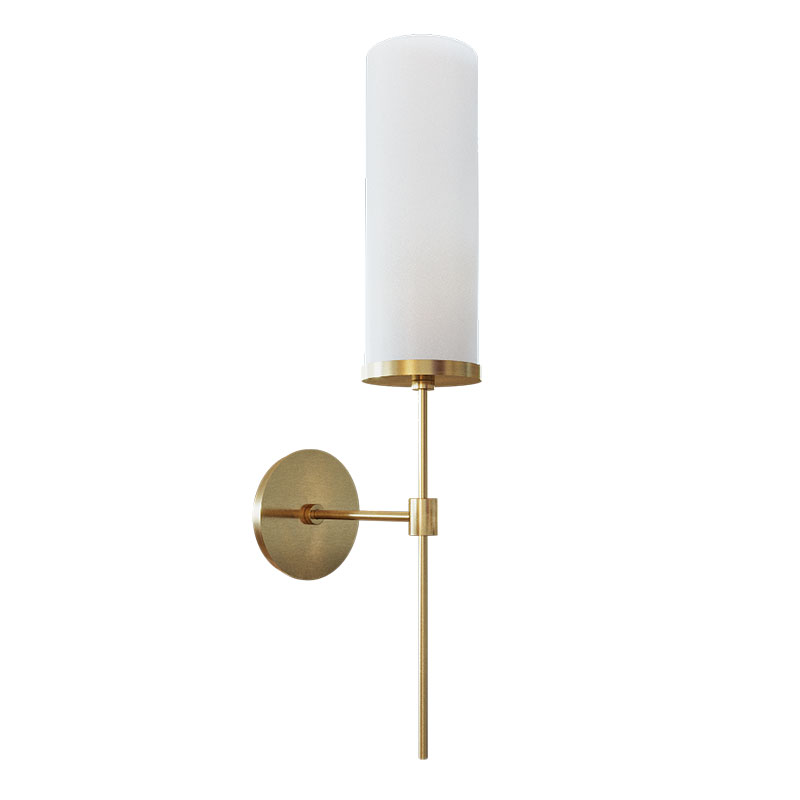 Бра Дизайнерское Elongated Candle Holder Стеклянный Плафон Латунь Белый Бра Дизайнерское Elongated Candle Holder Стеклянный Плафон Латунь Белый в Орле | Loft Concept