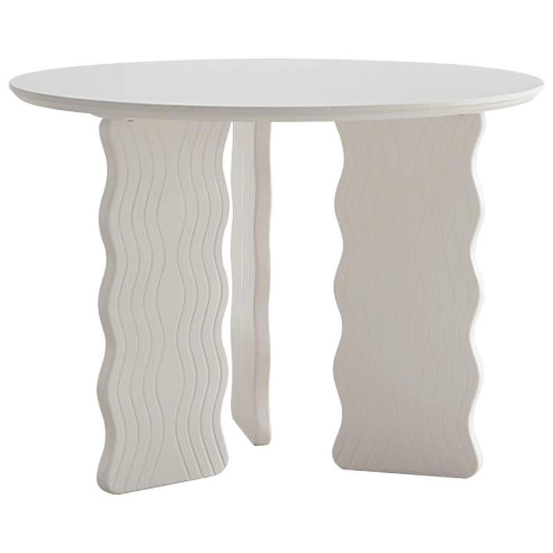 Круглый обеденный стол Lam Curved Dining Table Молочный Круглый обеденный стол Lam Curved Dining Table Молочный в Орле | Loft Concept