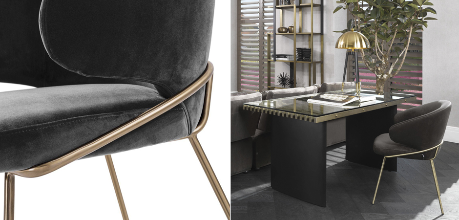 Стул Eichholtz Dining Chair Kinley dark grey Стул Eichholtz Dining Chair Kinley dark grey - Loft-Concept в Орле