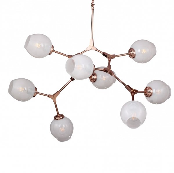 Люстра Branching Bubble Chandelier 8 Milk Молочный Медь Люстра Branching Bubble Chandelier 8 Milk Молочный Медь в Орле | Loft Concept