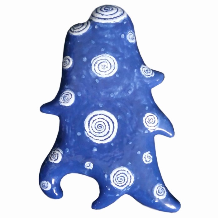 Настенный декор Andrew Wood ceramics Ticky Dicky Белый Синий Настенный декор Andrew Wood ceramics Ticky Dicky Белый Синий в Орле | Loft Concept