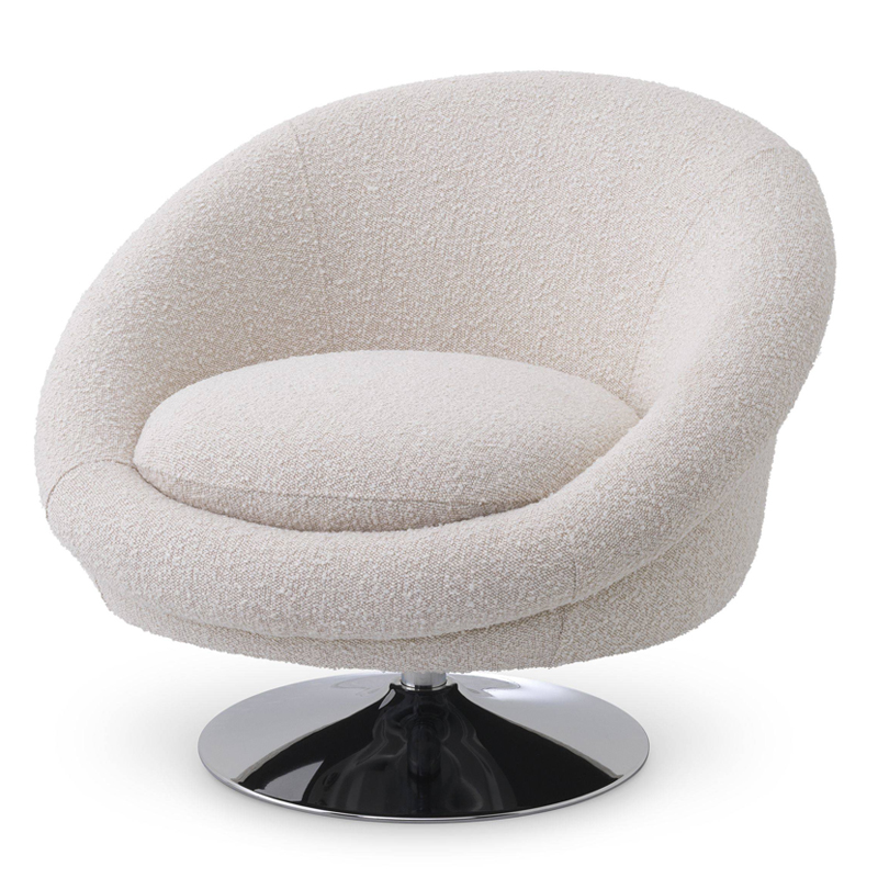 Кресло Eichholtz Swivel Chair Nemo cream Кремовый Никель Кресло Eichholtz Swivel Chair Nemo cream Кремовый Никель в Орле | Loft Concept