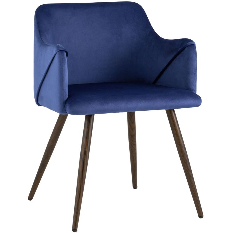 Стул Monarch Chair Синий Велюр Синий Коричневый в Орле | Loft Concept 