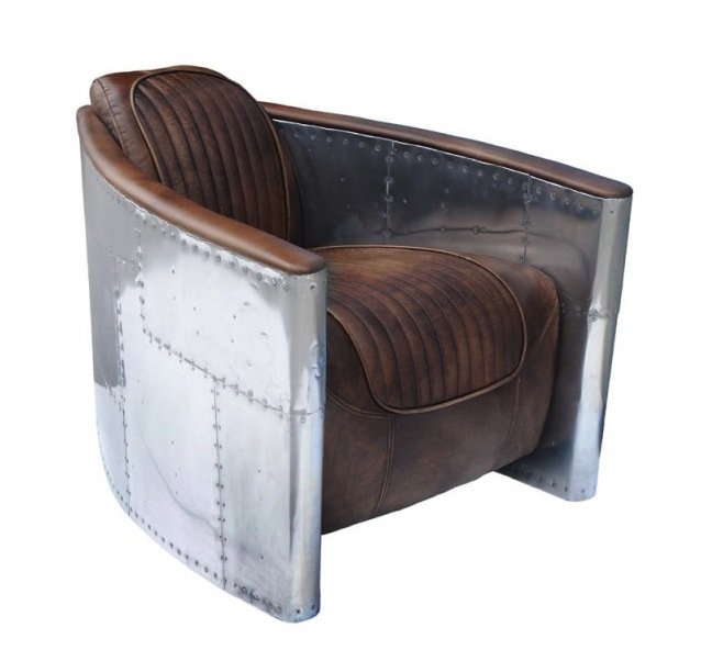 Кресло Aviator Tomcat chair Белый Коричневый Кресло Aviator Tomcat chair Белый Коричневый в Орле | Loft Concept