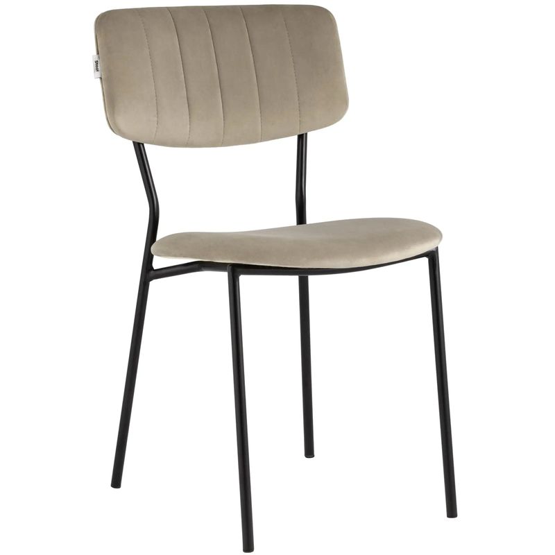 Стул Singer Chair без подлокотника Бежевый Велюр Бежевый Черный в Орле | Loft Concept 
