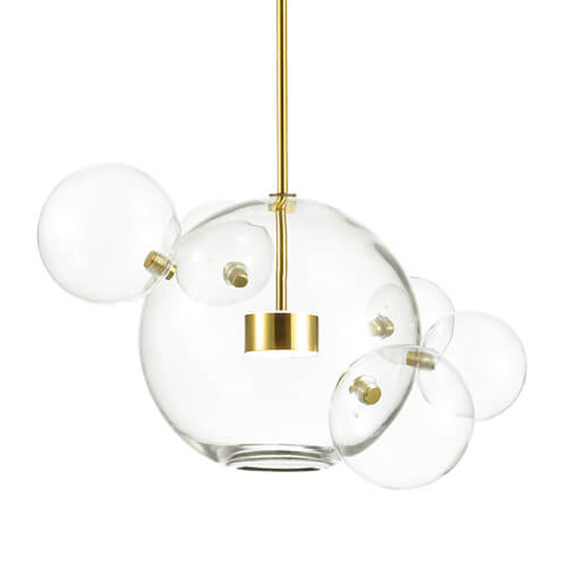 Подвесной светильник Transparent Bubble Pendant Gold 5 Глянцевое золото Прозрачный Подвесной светильник Transparent Bubble Pendant Gold 5 Глянцевое золото Прозрачный в Орле | Loft Concept