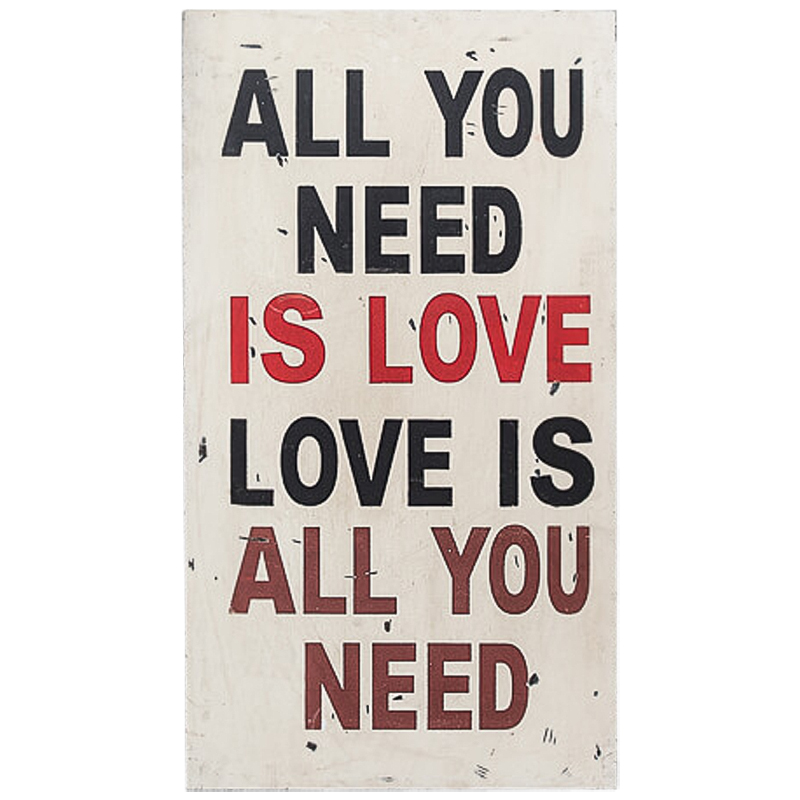 Постер All you need is love Черно-белый Красный Постер All you need is love Черно-белый Красный в Орле | Loft Concept