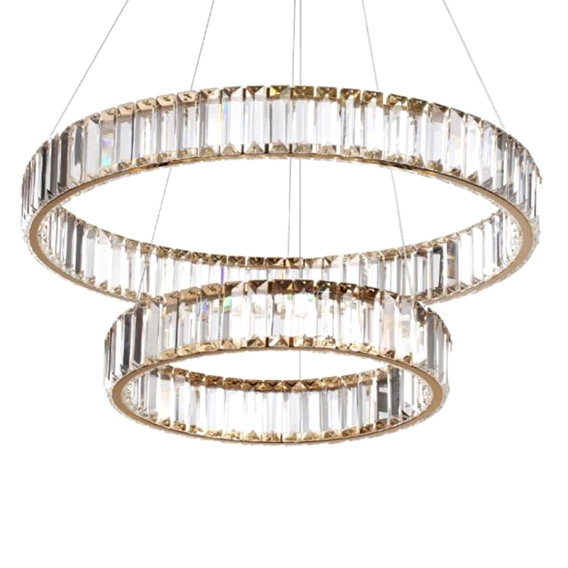 Люстра Хрустальная Ring Horizontal 2 кольца Золотой Прозрачный Люстра Хрустальная Ring Horizontal 2 кольца Золотой Прозрачный в Орле | Loft Concept