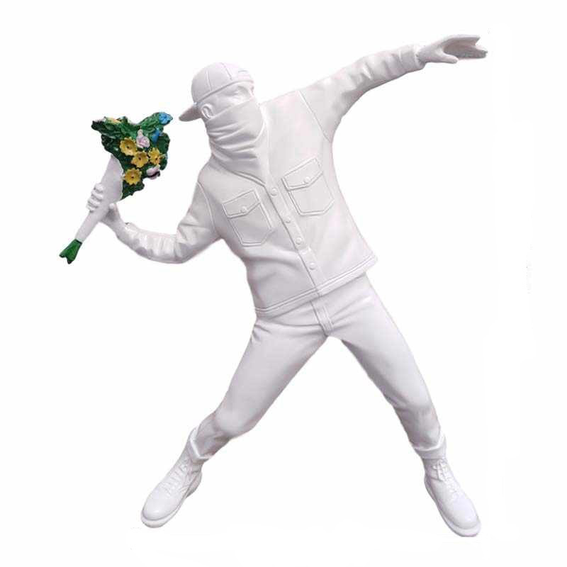 Статуэтка Banksy Flower Thrower White Белый Статуэтка Banksy Flower Thrower White Белый в Орле | Loft Concept