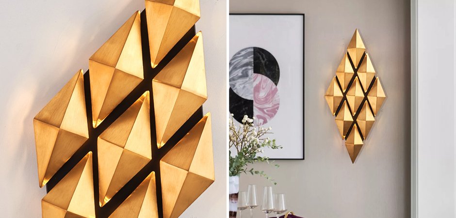 Бра Honeycomb Gold lozenges Wall Lamp Бра Honeycomb Gold lozenges Wall Lamp - Loft-Concept в Орле