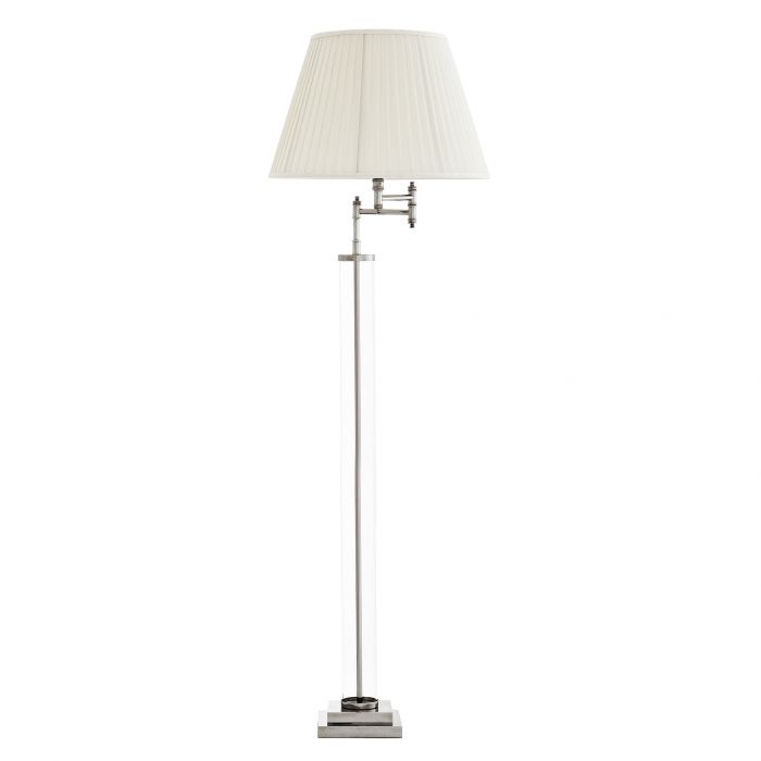 Торшер Eichholtz Floor Lamp Beaufort Никель Прозрачное Стекло Кремовый Торшер Eichholtz Floor Lamp Beaufort Никель Прозрачное Стекло Кремовый в Орле | Loft Concept