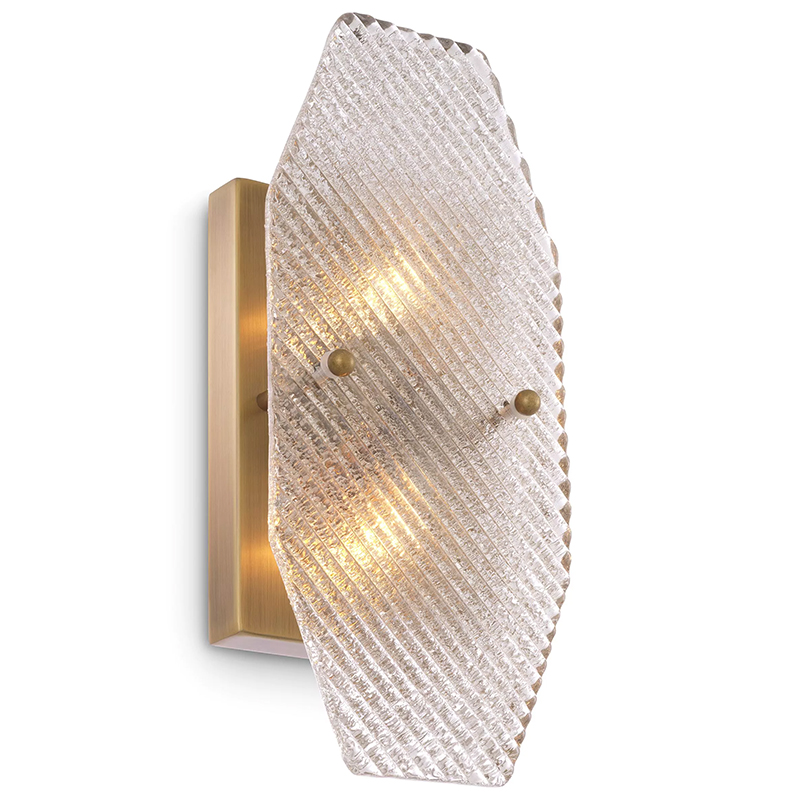 Бра Eichholtz Wall Lamp Fernando Латунь Прозрачное Стекло в Орле | Loft Concept 