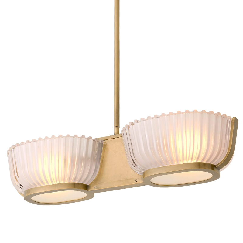 Люстра Eichholtz Chandelier Artos Double Латунь Белое матовое стекло Люстра Eichholtz Chandelier Artos Double Латунь Белое матовое стекло в Орле | Loft Concept