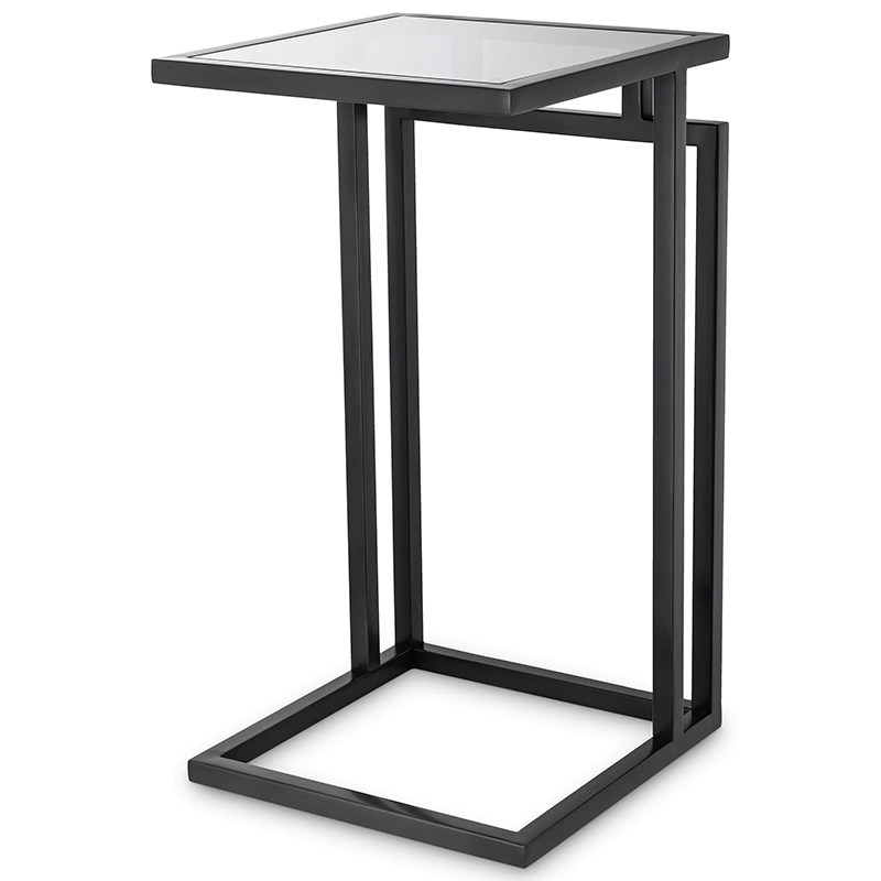 Приставной стол Eichholtz Side Table Marcus Black Черный Стекло Смок Приставной стол Eichholtz Side Table Marcus Black Черный Стекло Смок в Орле | Loft Concept