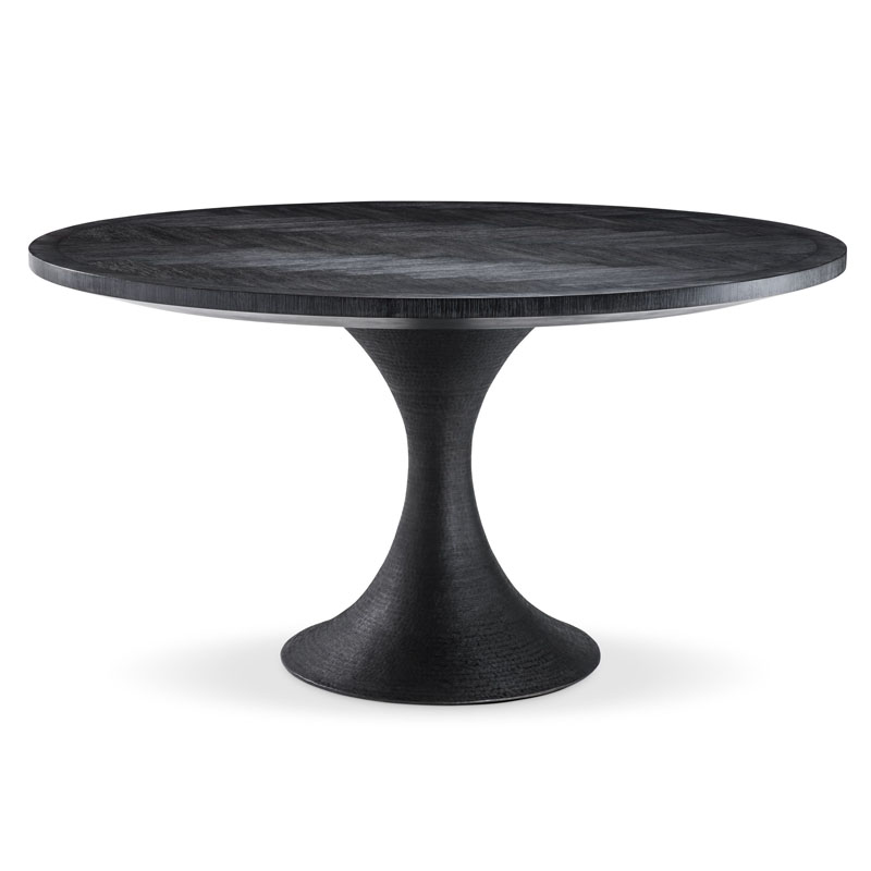 Обеденный стол Eichholtz DINING TABLE MELCHIOR ROUND black Черный Обеденный стол Eichholtz DINING TABLE MELCHIOR ROUND black Черный в Орле | Loft Concept
