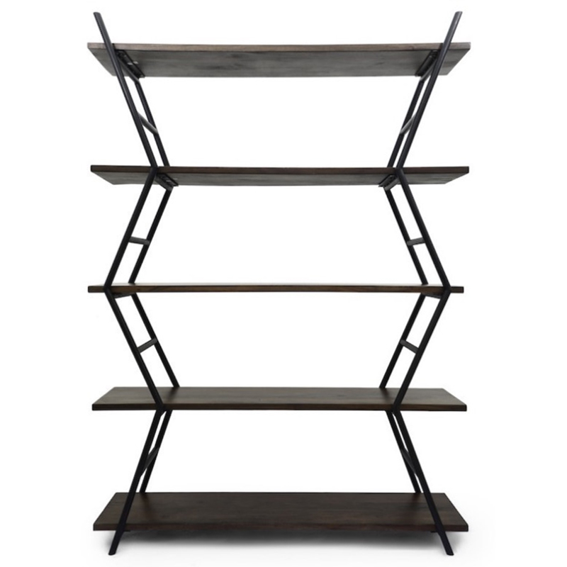Стеллаж Industrial Zigzag Dark Wood Коричневый Черный Стеллаж Industrial Zigzag Dark Wood Коричневый Черный в Орле | Loft Concept