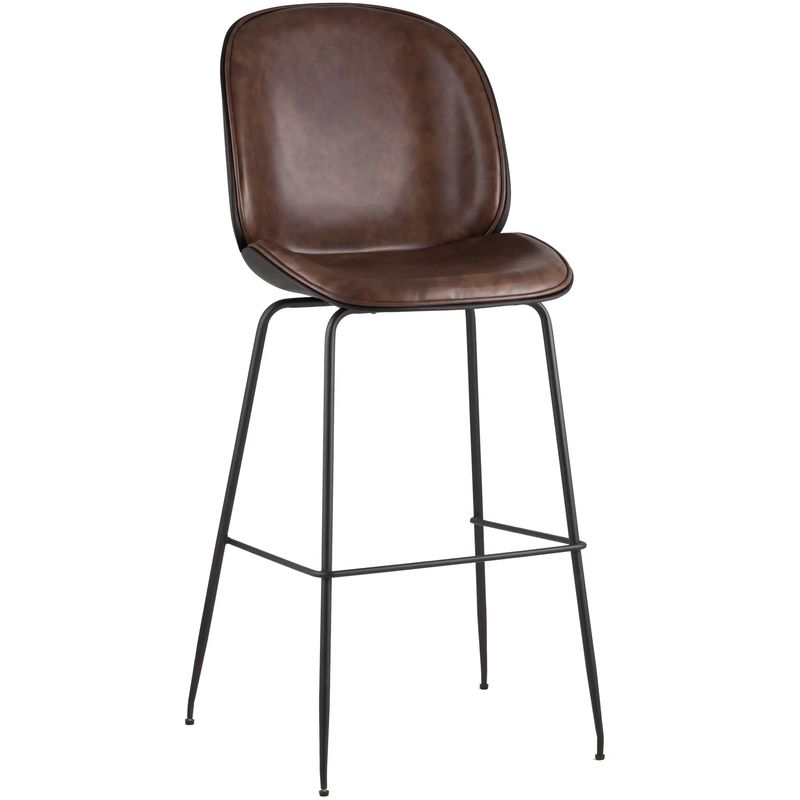 Стул Барный Винтажная Темно-Коричневыя Экокожа Vendramin Bar Chair Коричневый винтаж Черный Стул Барный Винтажная Темно-Коричневыя Экокожа Vendramin Bar Chair Коричневый винтаж Черный в Орле | Loft Concept
