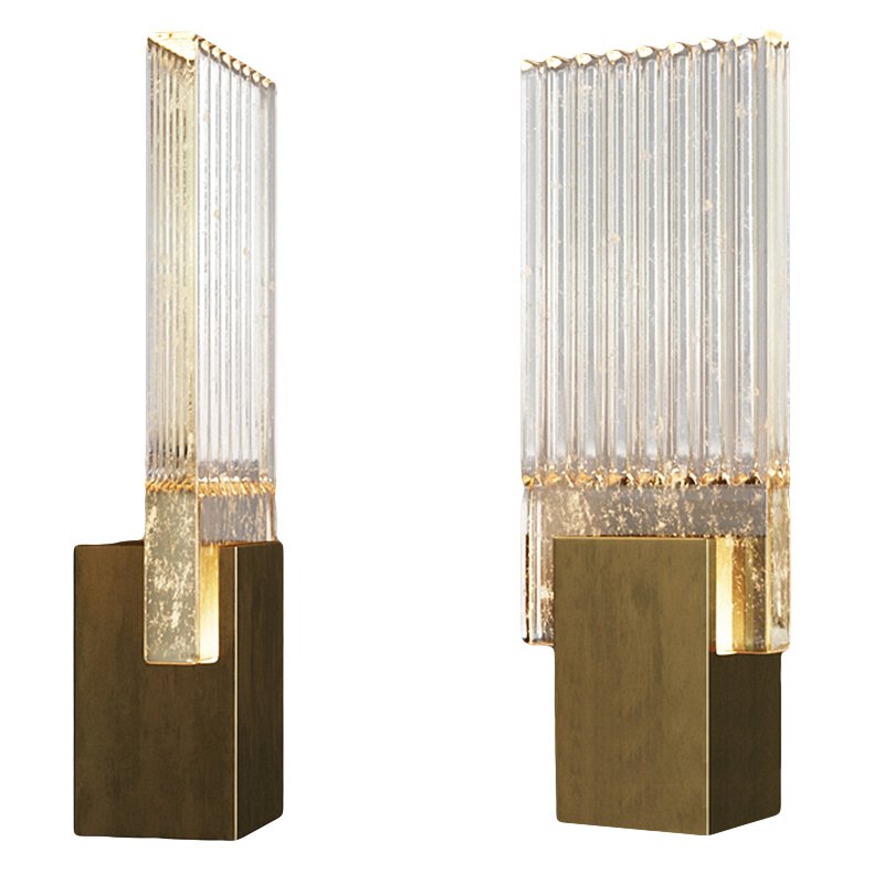 Бра PLEATED GLASS SCONCE Прозрачный (Transparent) Латунь Бра PLEATED GLASS SCONCE Прозрачный (Transparent) Латунь в Орле | Loft Concept