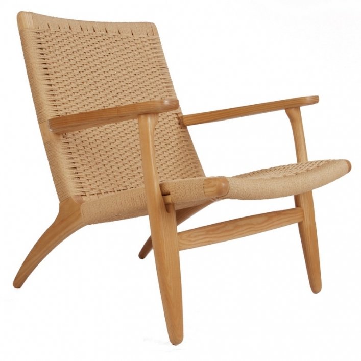 Кресло Hans Wegner CH25 Черный Бежевый Кресло Hans Wegner CH25 Черный Бежевый в Орле | Loft Concept