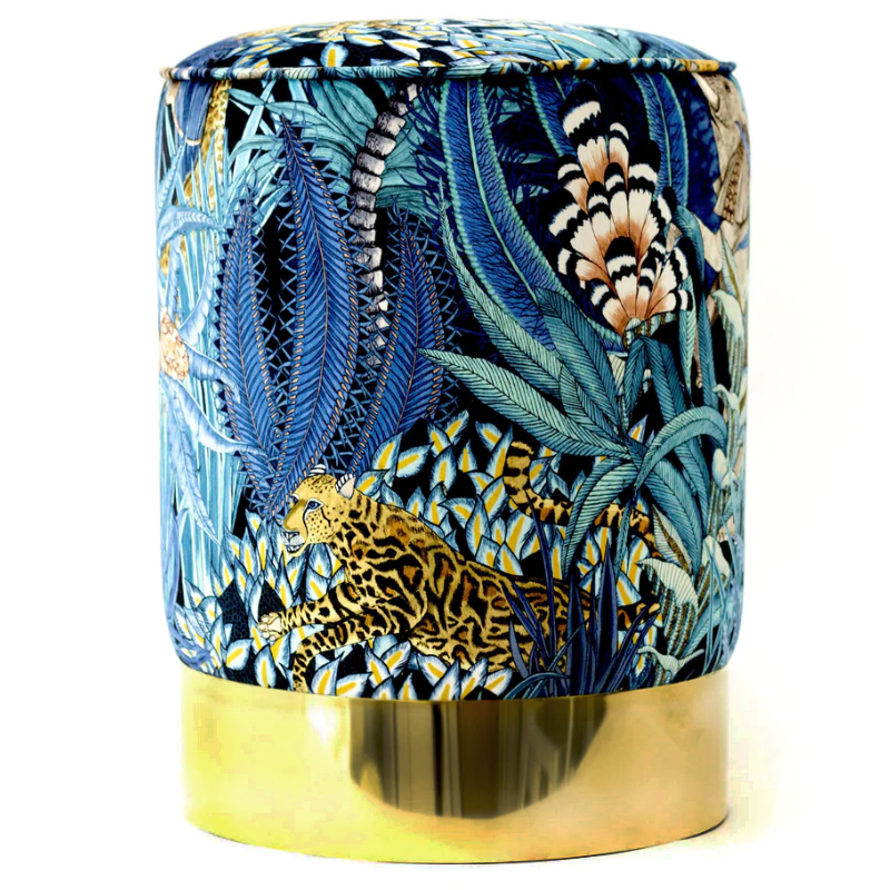 Пуф Синий Орнамент Sabie Forest Tanzanite Pouffe Синий Латунь Пуф Синий Орнамент Sabie Forest Tanzanite Pouffe Синий Латунь в Орле | Loft Concept