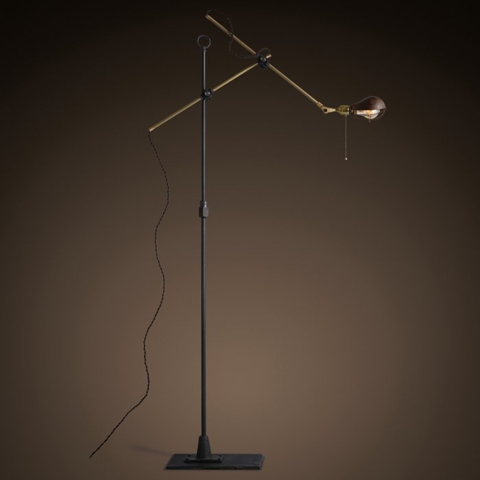 Напольный светильник Steampunk Extension Pole Floor 2 Латунь Черный Напольный светильник Steampunk Extension Pole Floor 2 Латунь Черный в Орле | Loft Concept