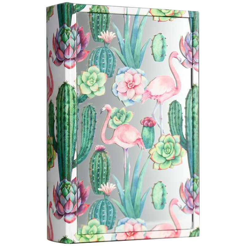 Шкатулка-книга Flamingos and Cacti Mirror Book Box Белый Зеленый Розовый Шкатулка-книга Flamingos and Cacti Mirror Book Box Белый Зеленый Розовый в Орле | Loft Concept