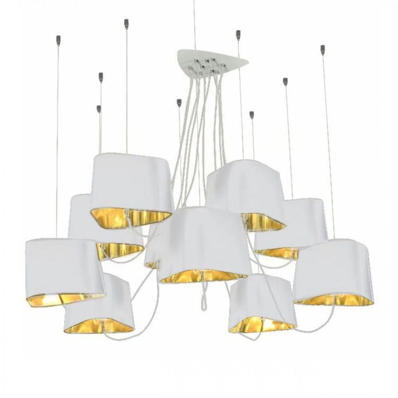 Люстра Designheure Lighting White 10 плафонов Белый Золотой Люстра Designheure Lighting White 10 плафонов Белый Золотой в Орле | Loft Concept