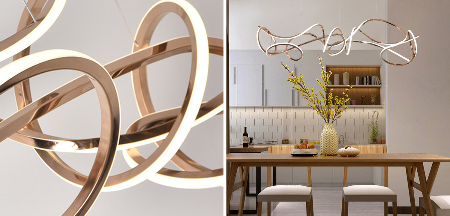 Светодиодная люстра Curly Ribbon Light - фото