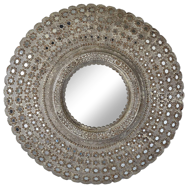 Зеркало Kiran Peacock Mirrors circle Restoration Hardware Бежево-серый Зеркало Kiran Peacock Mirrors circle Restoration Hardware Бежево-серый в Орле | Loft Concept