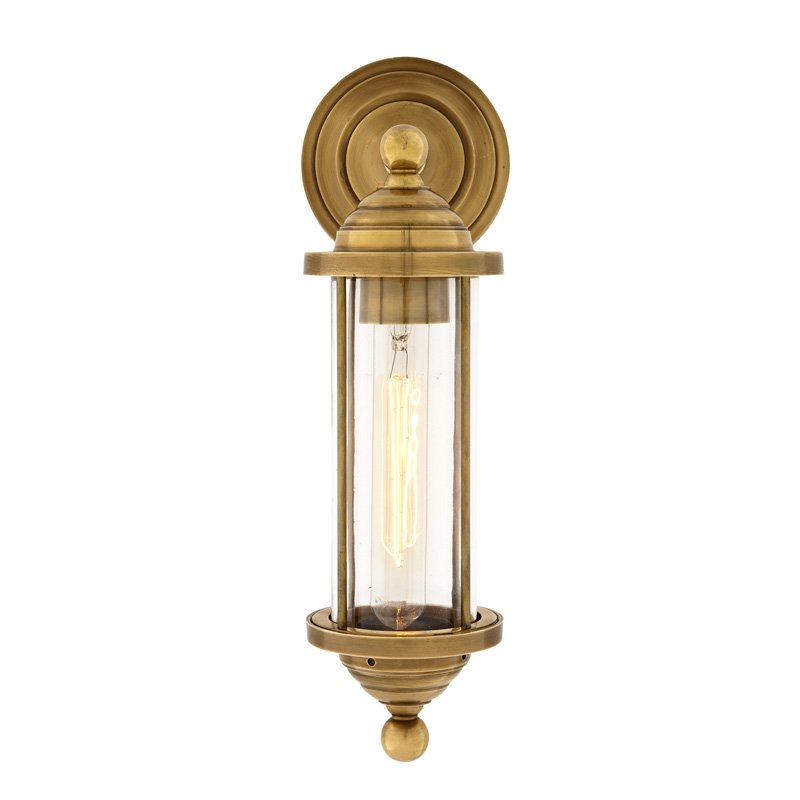 Бра Eichholtz Wall Lamp Clayton Brass Латунь Прозрачное Стекло Бра Eichholtz Wall Lamp Clayton Brass Латунь Прозрачное Стекло в Орле | Loft Concept