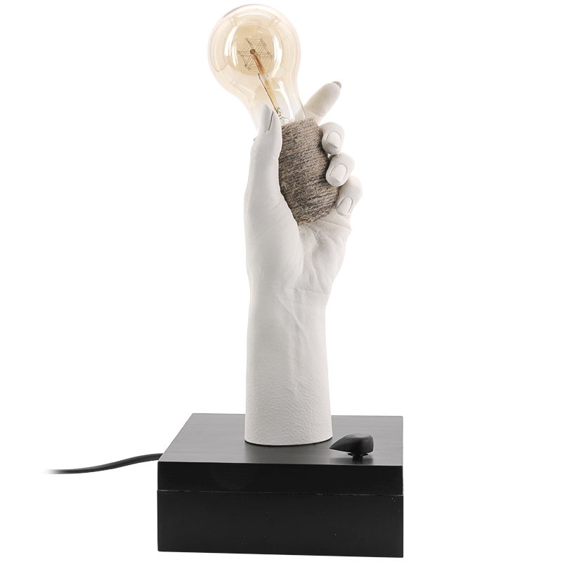 Настольная лампа Table Lamp Sculpture Arm Белый Черный Настольная лампа Table Lamp Sculpture Arm Белый Черный в Орле | Loft Concept