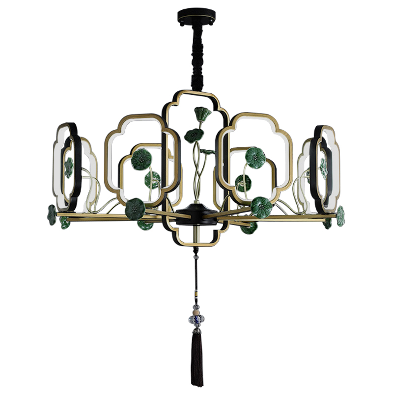 Люстра Lotus Fruit Chandelier Черный Зеленый Золотой Люстра Lotus Fruit Chandelier Черный Зеленый Золотой в Орле | Loft Concept
