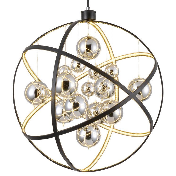 Люстра Atomic nucleus Chandelier Глянцевое золото Черный Люстра Atomic nucleus Chandelier Глянцевое золото Черный в Орле | Loft Concept