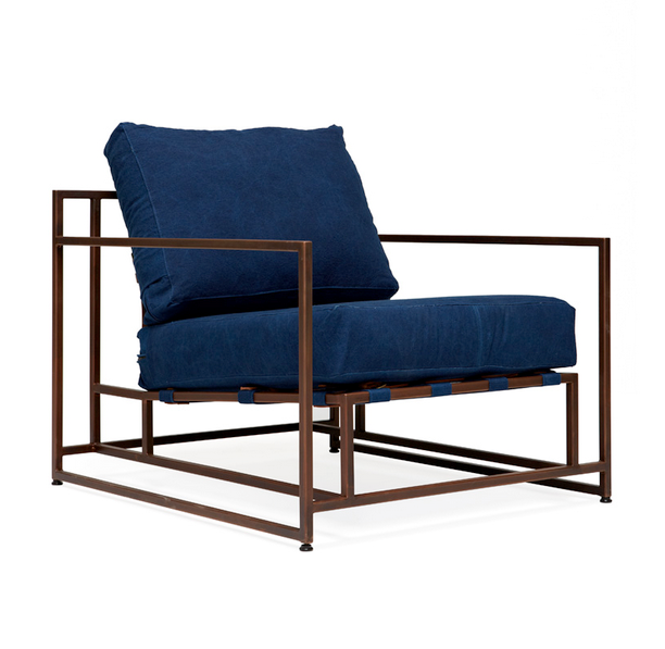 Кресло Kenn X Miller armchair Indigo and copper denim Индиго Кресло Kenn X Miller armchair Indigo and copper denim Индиго в Орле | Loft Concept
