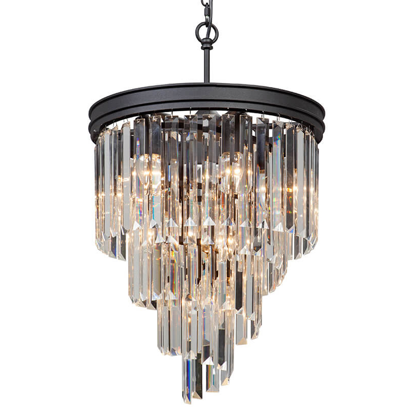 Люстра Odeon Chandelier Helix Black каскад прозрачное стекло D 48 Прозрачное Стекло Черный матовый Люстра Odeon Chandelier Helix Black каскад прозрачное стекло D 48 Прозрачное Стекло Черный матовый в Орле | Loft Concept