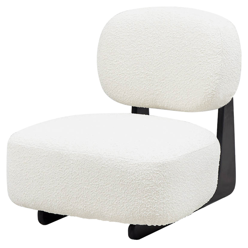 Кресло Millie White Boucle Armchair Белый Черный Кресло Millie White Boucle Armchair Белый Черный в Орле | Loft Concept