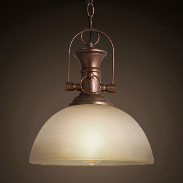 Люстра Old Copper Pendant Glass Белый Медь в Орле | Loft Concept 
