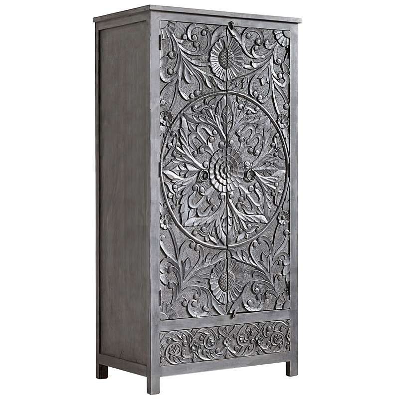 Шкаф Indian Antique White Furniture Cupboard Devan серый Серый Шкаф Indian Antique White Furniture Cupboard Devan серый Серый в Орле | Loft Concept