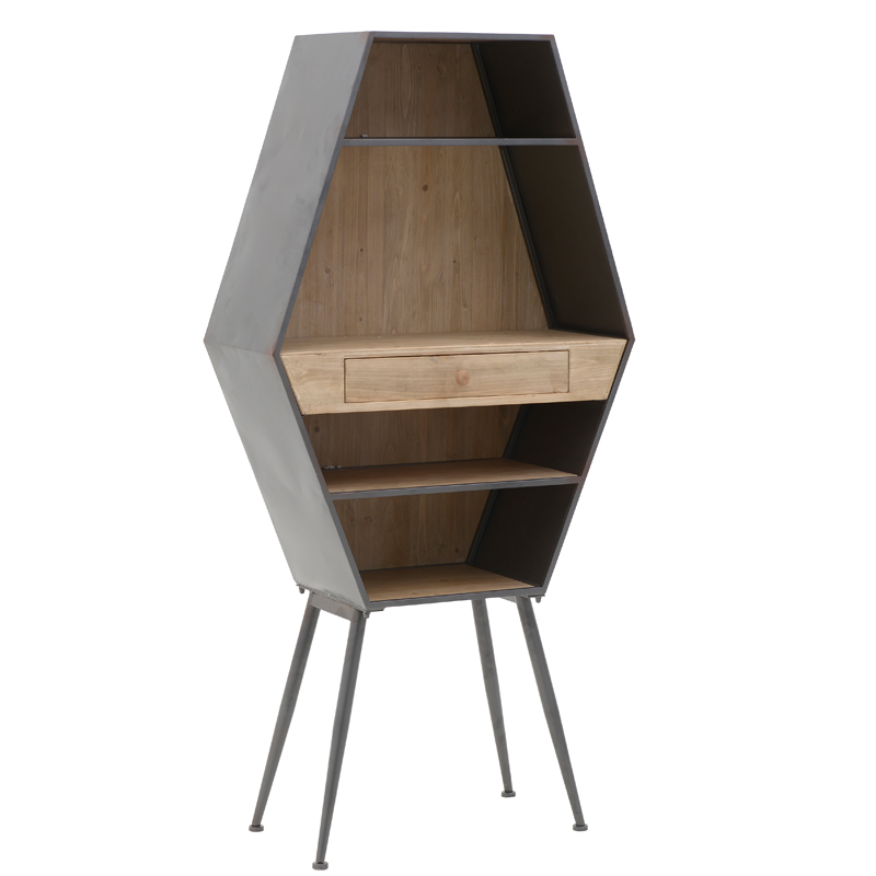 Стеллаж Rhombus Wood Rack Бежевый Черный Стеллаж Rhombus Wood Rack Бежевый Черный в Орле | Loft Concept