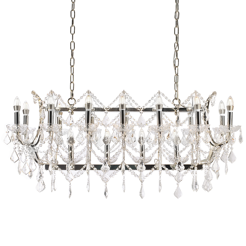 Люстра 19TH C. ROCOCO IRON & CLEAR CRYSTAL Rectangular Серебряный Прозрачное Стекло Люстра 19TH C. ROCOCO IRON & CLEAR CRYSTAL Rectangular Серебряный Прозрачное Стекло в Орле | Loft Concept