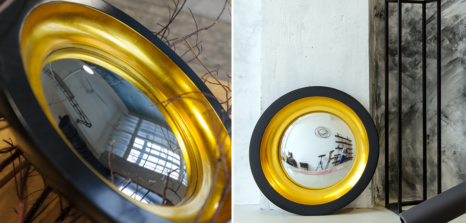 Зеркало Black and Gold Circle Mirror Зеркало Black and Gold Circle Mirror - Loft-Concept в Орле