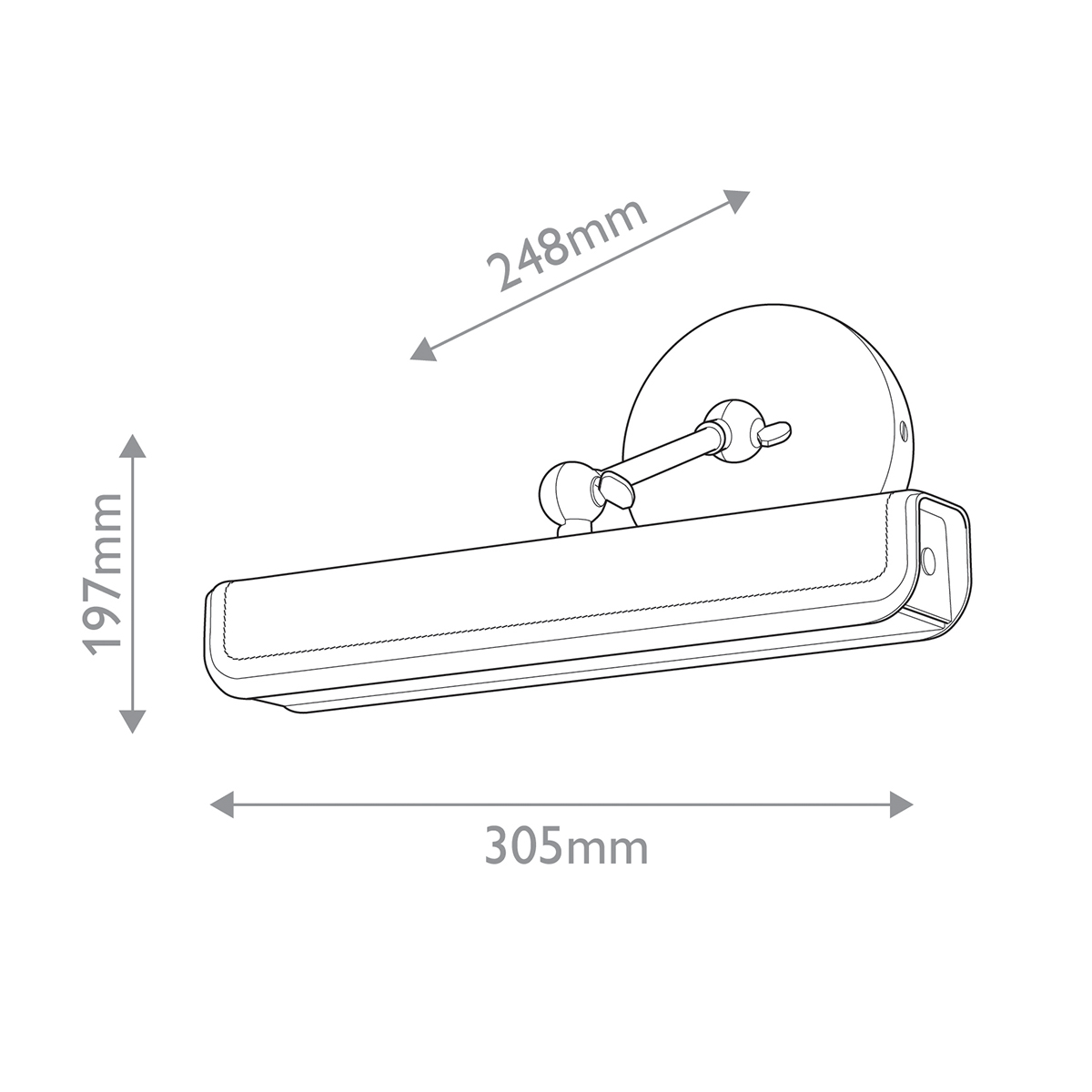 Светильник для картин цвет винтажная латунь с прямоугольным плафоном из кожи черного цвета Alora в Орле