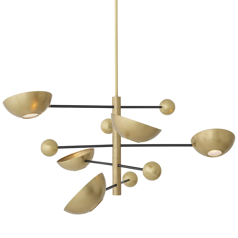 Люстра Eichholtz Chandelier Salinas Белое матовое стекло Латунь Люстра Eichholtz Chandelier Salinas Белое матовое стекло Латунь в Орле | Loft Concept