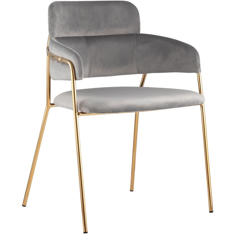 Стул Polina chair Светло-Серый Велюр Светло-серый Золотой Стул Polina chair Светло-Серый Велюр Светло-серый Золотой в Орле | Loft Concept