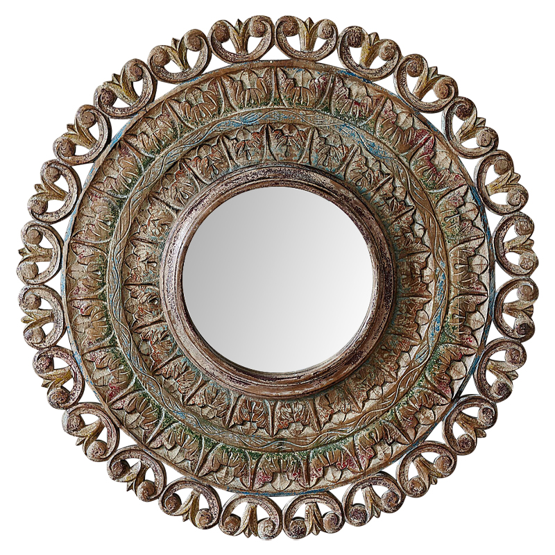 Зеркало в резной раме Manjula Grey Mango Carved Mirror Бежевый Мульти Зеркало в резной раме Manjula Grey Mango Carved Mirror Бежевый Мульти в Орле | Loft Concept