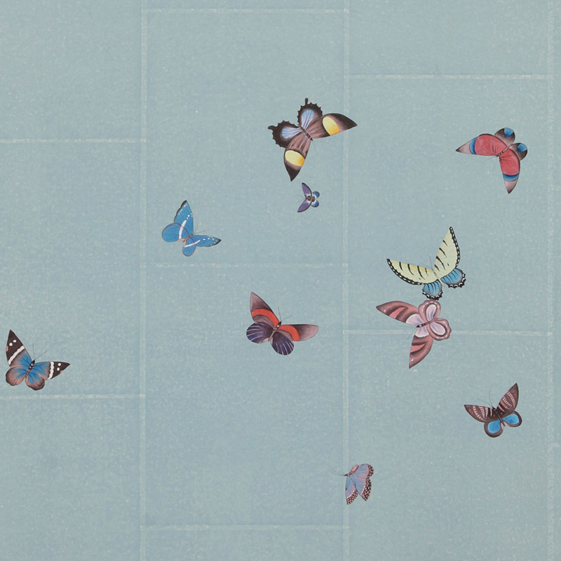 Обои ручная роспись Butterflies Icarus on Azure India tea paper Обои ручная роспись Butterflies Icarus on Azure India tea paper в Орле | Loft Concept