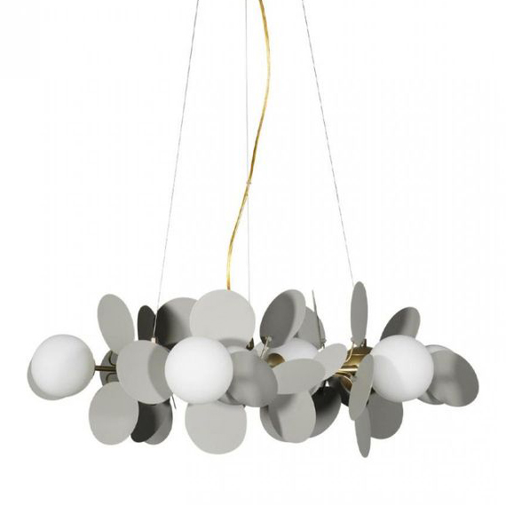 Люстра MATISSE Chandelier circle Gray диаметр 70 Серый Золотой Белый в Орле | Loft Concept 