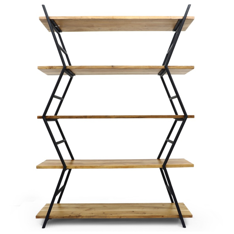 Стеллаж Industrial Zigzag Light Wood Коричневый Черный Стеллаж Industrial Zigzag Light Wood Коричневый Черный в Орле | Loft Concept
